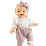PAOLA REINA | Bébé Gordis - Rachel avec chandail fleuris, pantalon et boucle