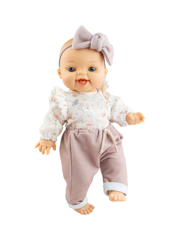 PAOLA REINA | Bébé Gordis - Rachel avec chandail fleuris, pantalon et boucle