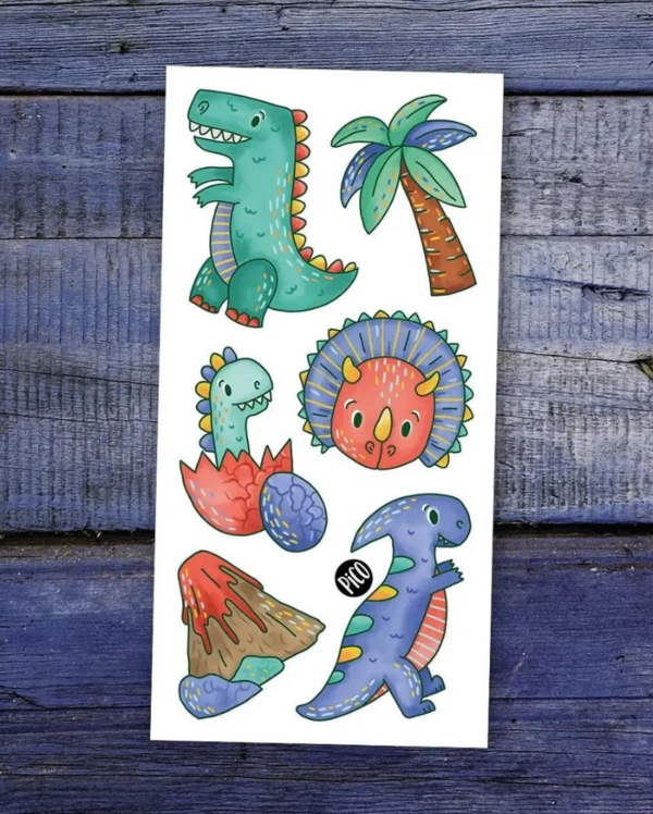 PiCO | Tatouage Temporaire - Le tyrannosaure et ses amis