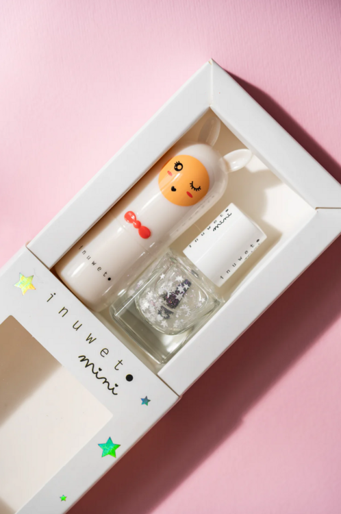 INUWET | Duo Baume à Lèvres et Vernis - Barbe à papa et cotton