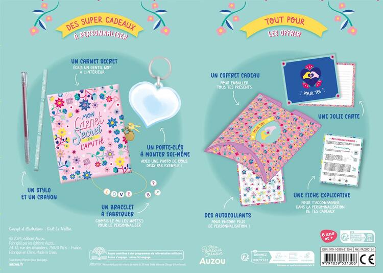AUZOU | Mon Super Cadeau d'Amitié - Mon carnet secret de l'amitié