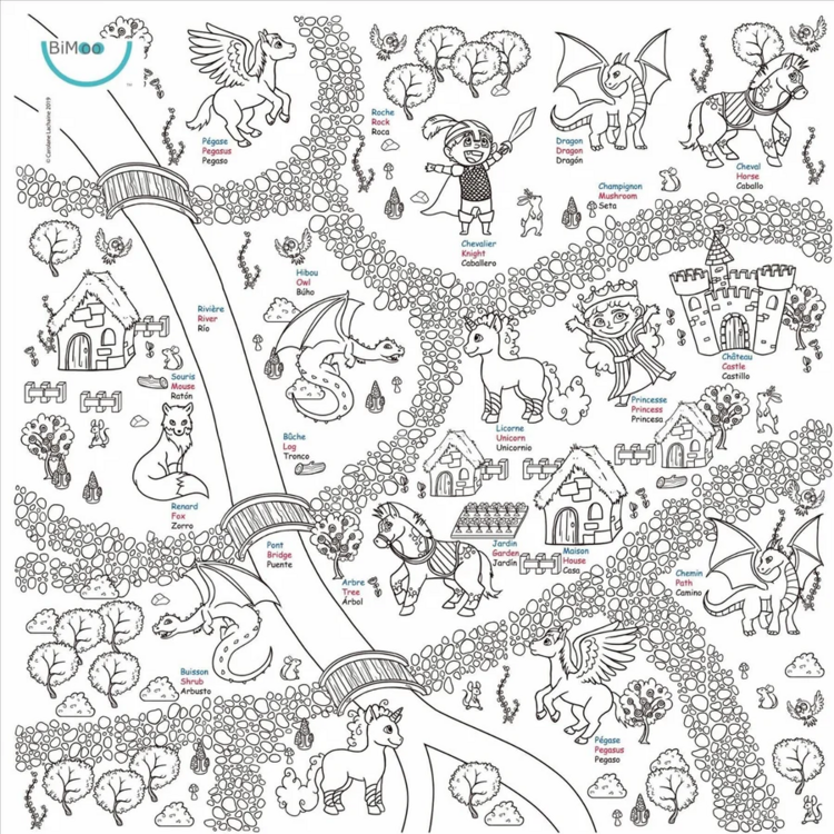 BIMOO | Nappe à Colorier - Fantastique - 45x45