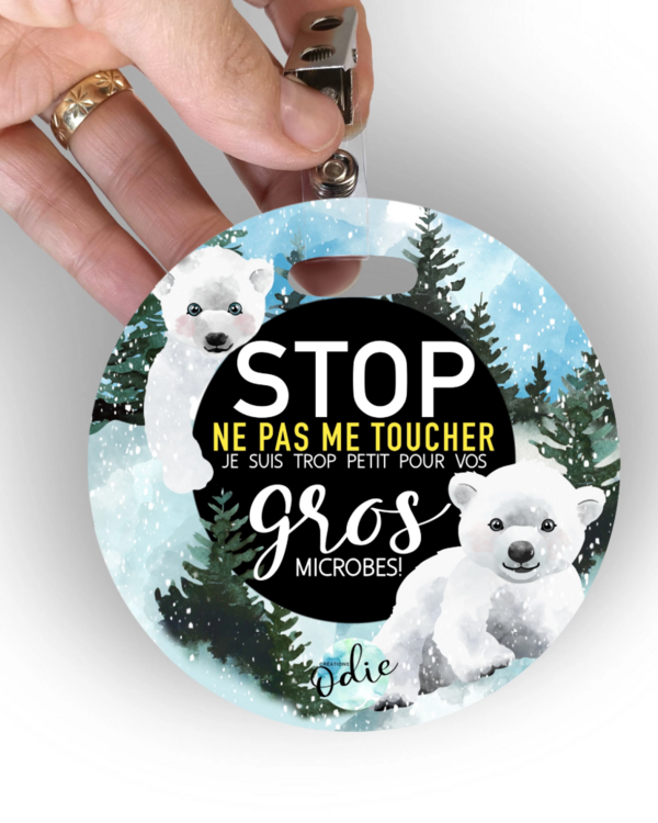 CRÉATIONS ODIE | Afichette "Ne Pas Toucher" - Ours polaires