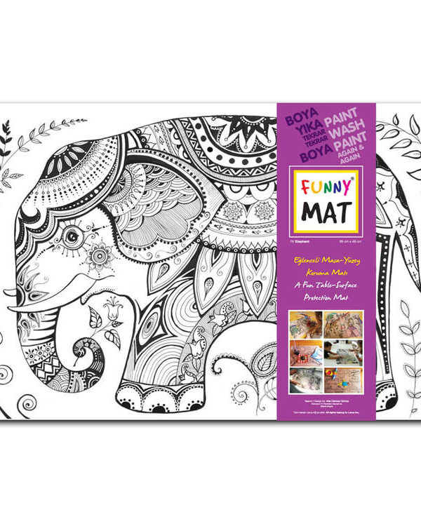 FUNNY MAT | Tapis à Colorier de Table - Éléphant