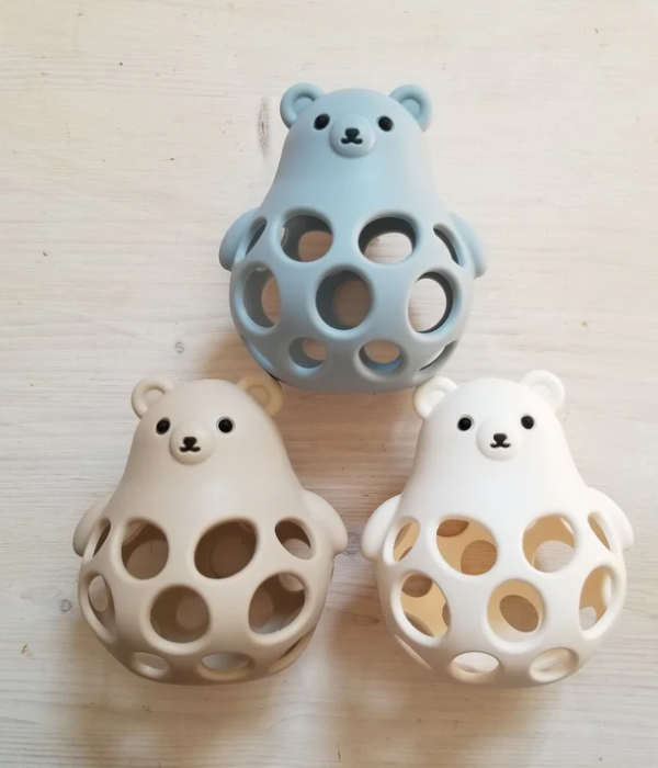 CRÉATION JADE | Balle Sensorielle - Ourson - Blanc cassé