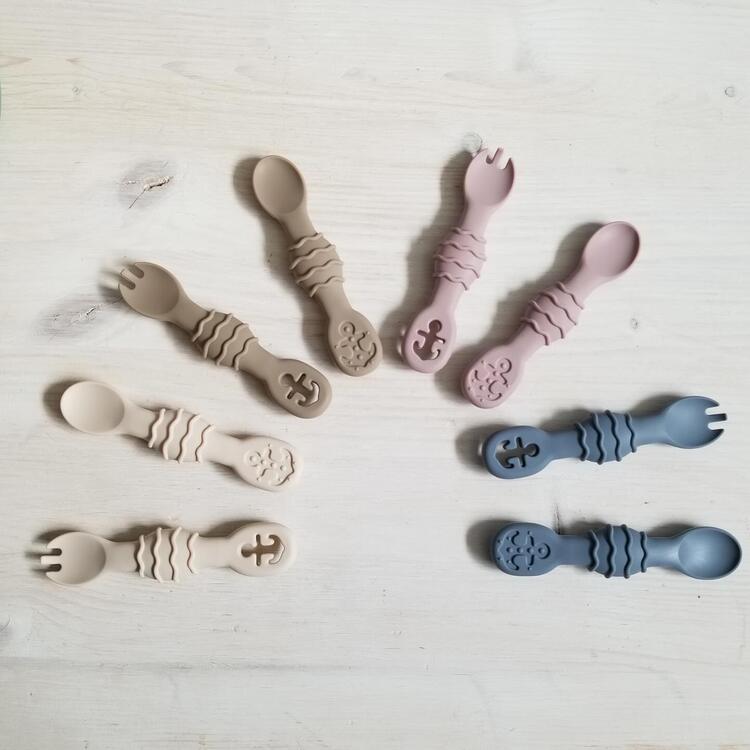 CRÉATION JADE | Ustensiles d'Apprentissage en Silicone - Sauge