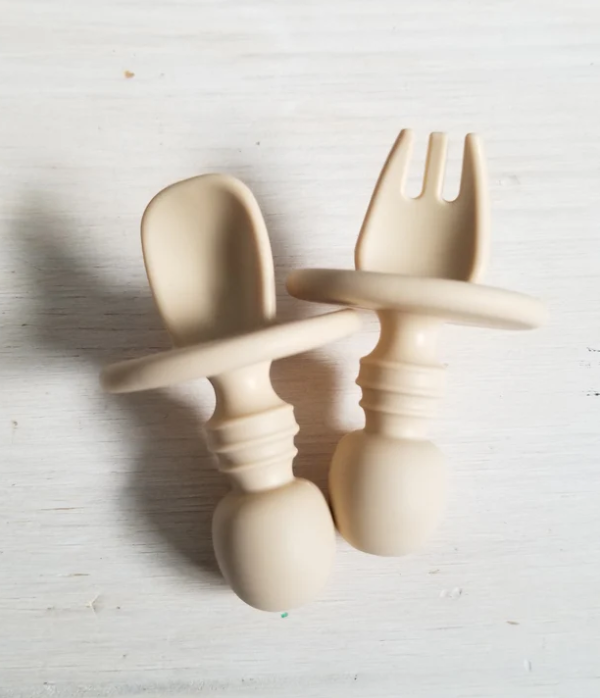 CRÉATION JADE | Ustensiles d'Apprentissage en Silicone - Crème