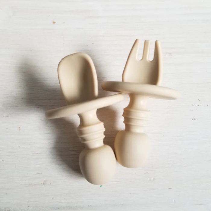 CRÉATION JADE | Ustensiles d'Apprentissage en Silicone - Crème