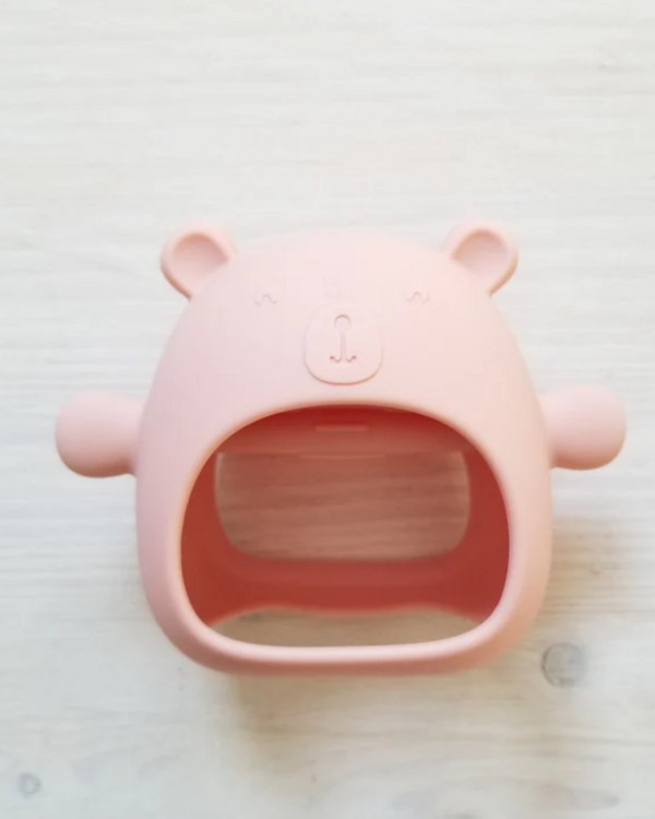 CREATION JADE | Mitaine de Dentition - Ours - Pêche rosé