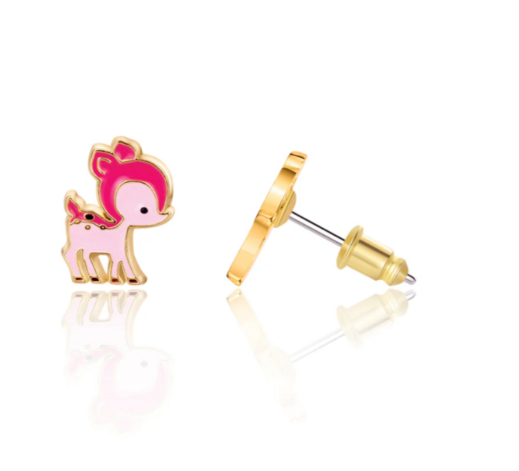GIRL NATION | Boucles d'Oreilles en Émail - Faons