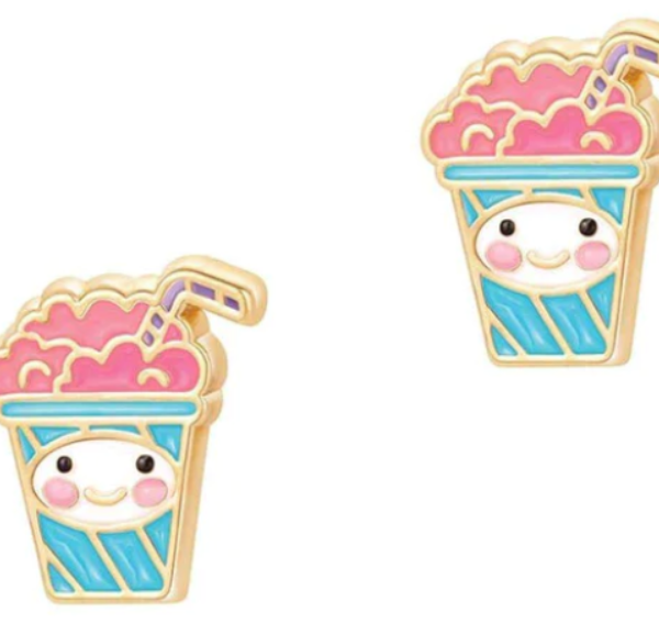 GIRL NATION | Boucles d'Oreilles en Émail - Milkshake