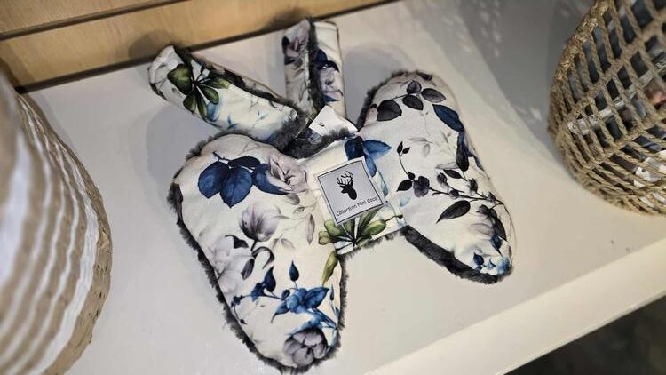 MINI COCO | Duo Oreiller et Protèges-Sangles - Floral bleu
