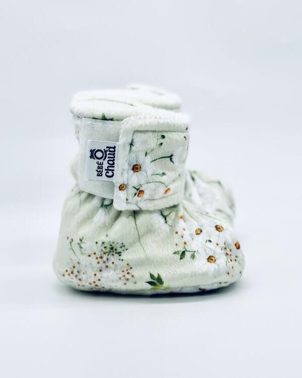 BEBE Ô CHAUD | Pantoufles à Velcro - Marguerite (0-3 mois)