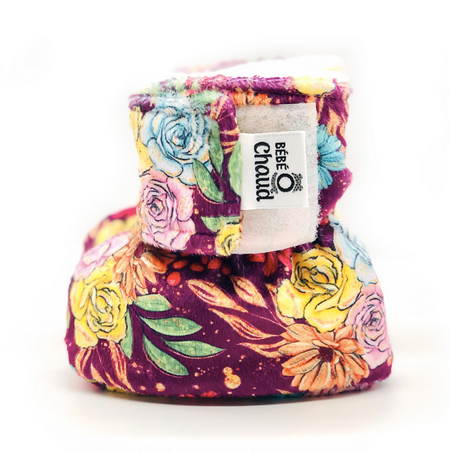 BEBE Ô CHAUD | Pantoufles à Velcro - Fleurs colorés (3-6 mois)