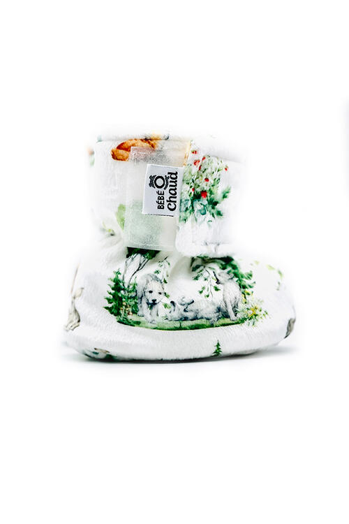 BEBE Ô CHAUD | Pantoufles à Velcro - Foret vivante (6-9 mois)