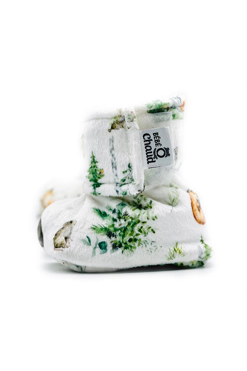 BEBE Ô CHAUD | Pantoufles à Velcro - Foret vivante (6-9 mois)