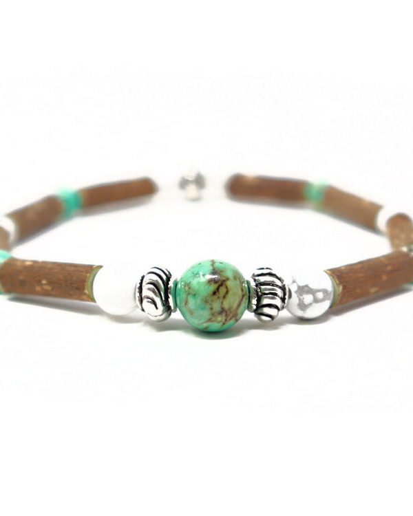 PUR NOISETIER | Bracelets 7" - Turquoise & howlite
