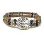 PUR NOISETIER | Duo de Bracelets Diffuseur 6" - Labradorite, jaspe sésame et pierres de lave