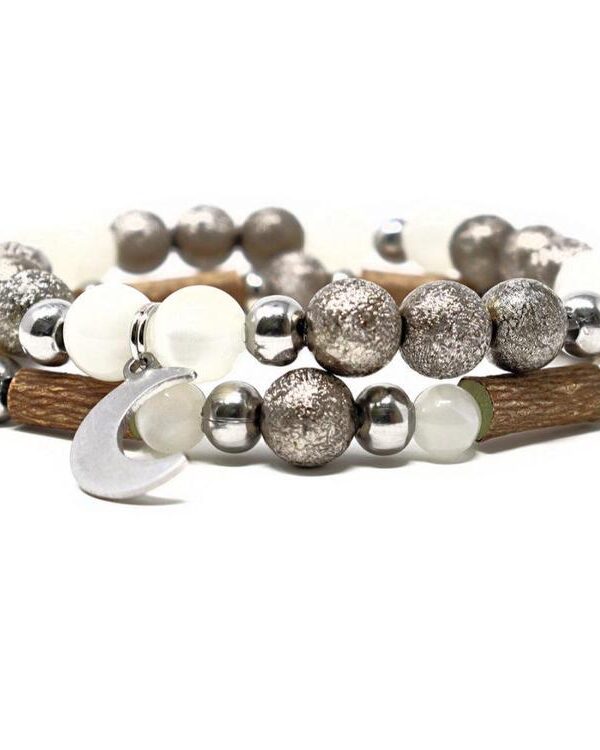 PUR NOISETIER | Duo de Bracelets 6" - Pierre de lune
