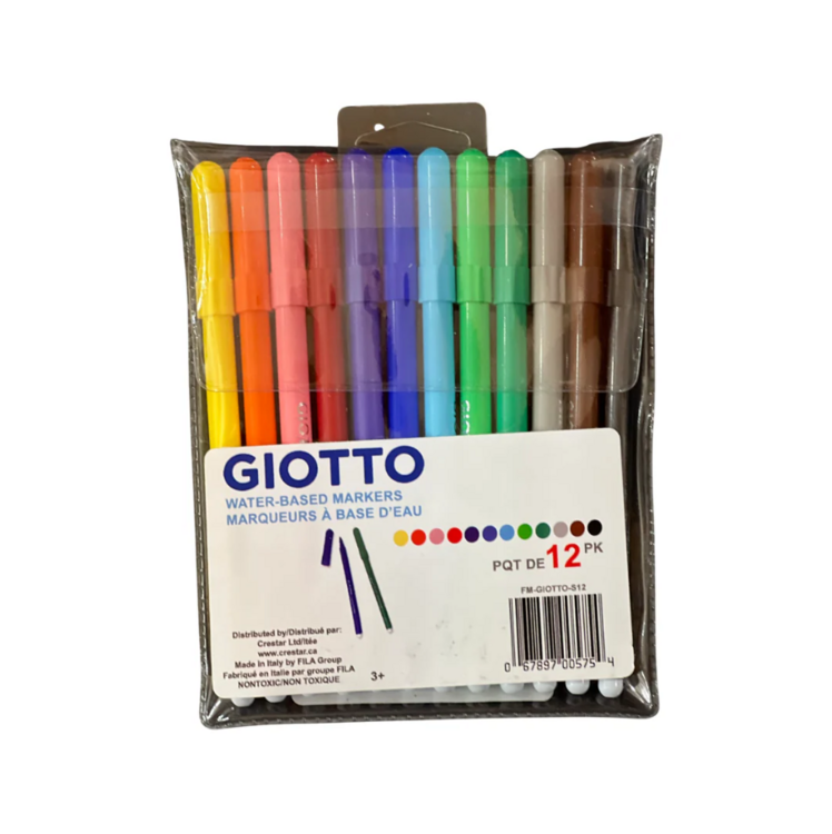 GIOTTO | Ensemble de 12 Marqueurs à Base d'Eau