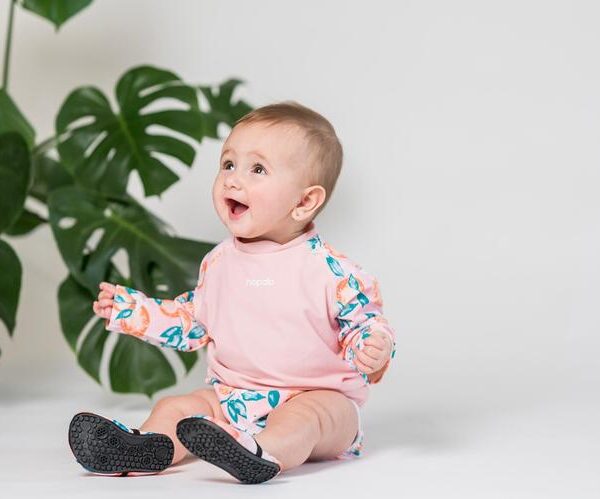 HOPALO | Couche-Maillot Évolutive pour 8-35lbs - Fleurs d'oranger