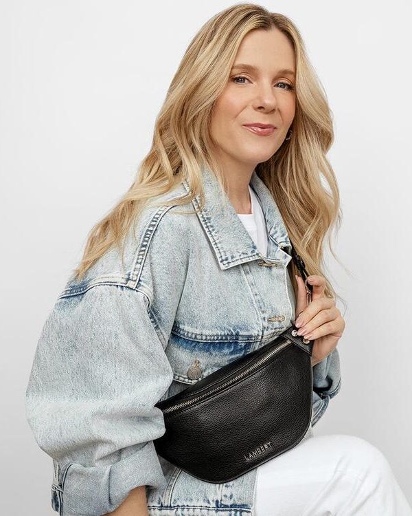LAMBERT | Le Sarah - Sac banane en cuir vegan - Noir