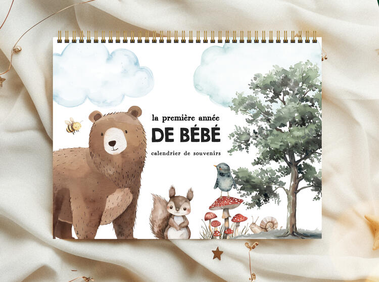 RAINBOWS & LOLLIPOPS | Calendriers de la Première Année de Bébé – La forêt aquarelle