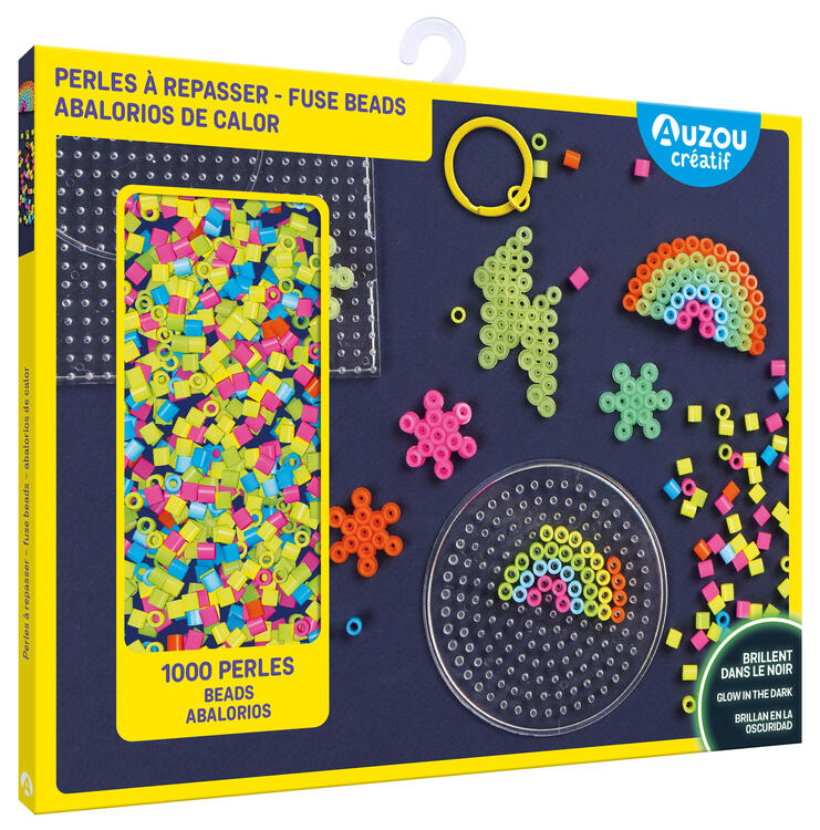 AUZOU | Mon Coffret d'Artiste - Perles à repasser - Brillent dans le noir