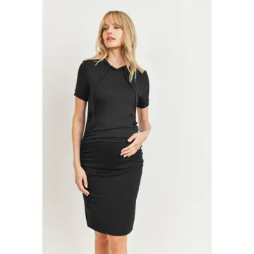 HELLO MIZ | Robe à Capuche à Manches Courtes - Noir