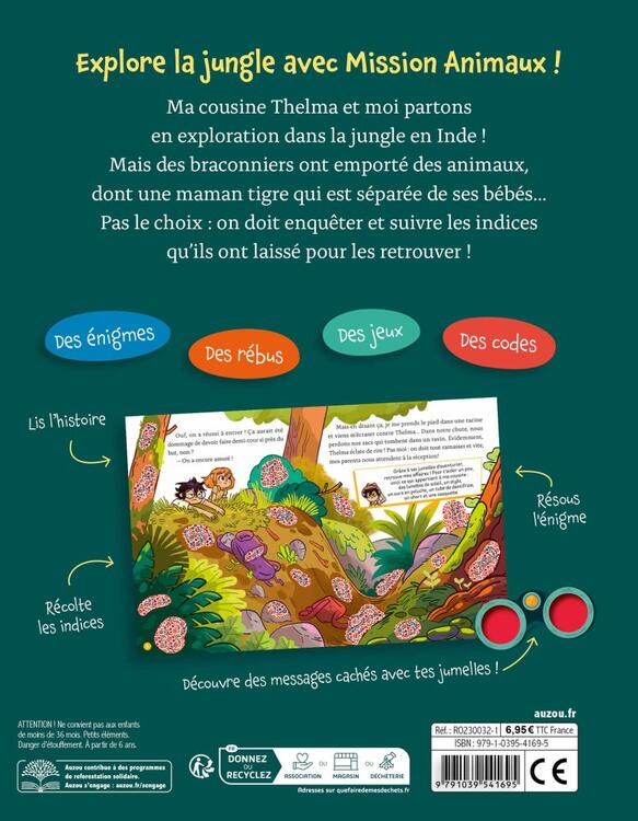 AUZOU | Mon Roman Énigme Mission Animaux