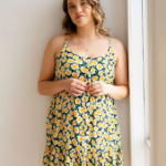 ROSE MATERNITÉ | Robe VIRGINIA - à fleurs jaune & marine