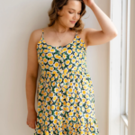 ROSE MATERNITÉ | Robe VIRGINIA - à fleurs jaune & marine