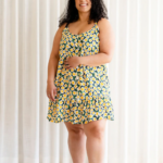 ROSE MATERNITÉ | Robe VIRGINIA - à fleurs jaune & marine