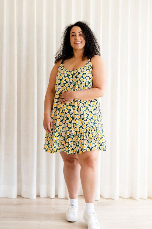 ROSE MATERNITÉ | Robe VIRGINIA - à fleurs jaune & marine