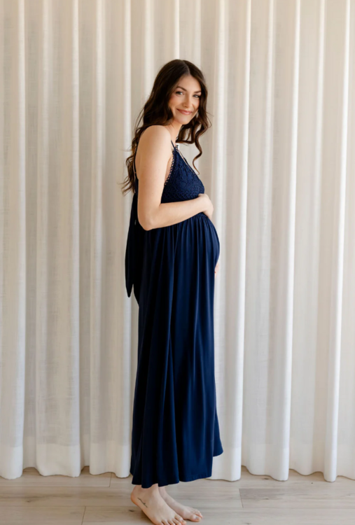 ROSE MATERNITÉ | Robe longue ADÉLAÏDE - marine