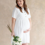 ROSE MATERNITÉ | Robe avec Broderie - BIANCA - Blanche