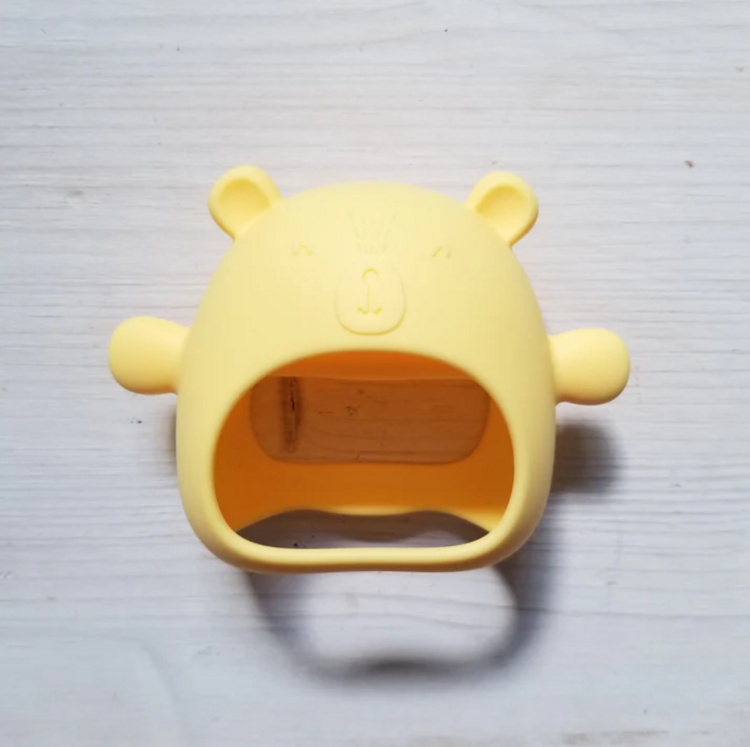 CREATION JADE | Mitaine de Dentition - Ours - Jaune