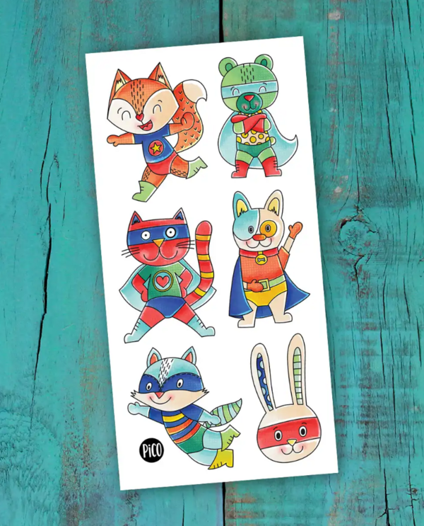PiCO | Tatouage Temporaire - Les super-héros animaux