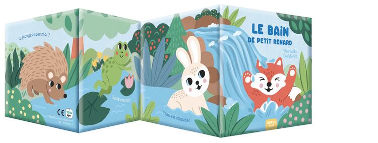 AUZOU | Mon Premier Livre de Bain avec 2 jouets - Le bain de petit renard