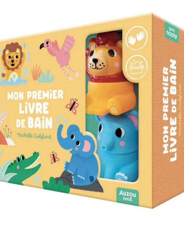 AUZOU | Mon Premier Livre de Bain avec 2 jouets - Dans la savane