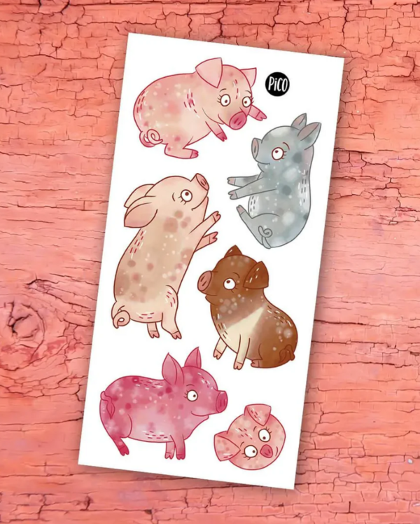 PiCO | Tatouage Temporaire - Les cochons de la ferme