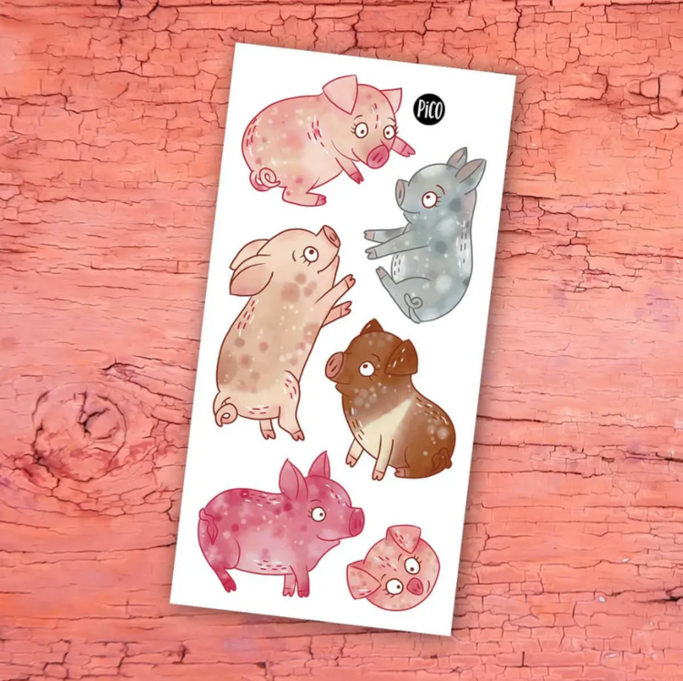 PiCO | Tatouage Temporaire - Les cochons de la ferme