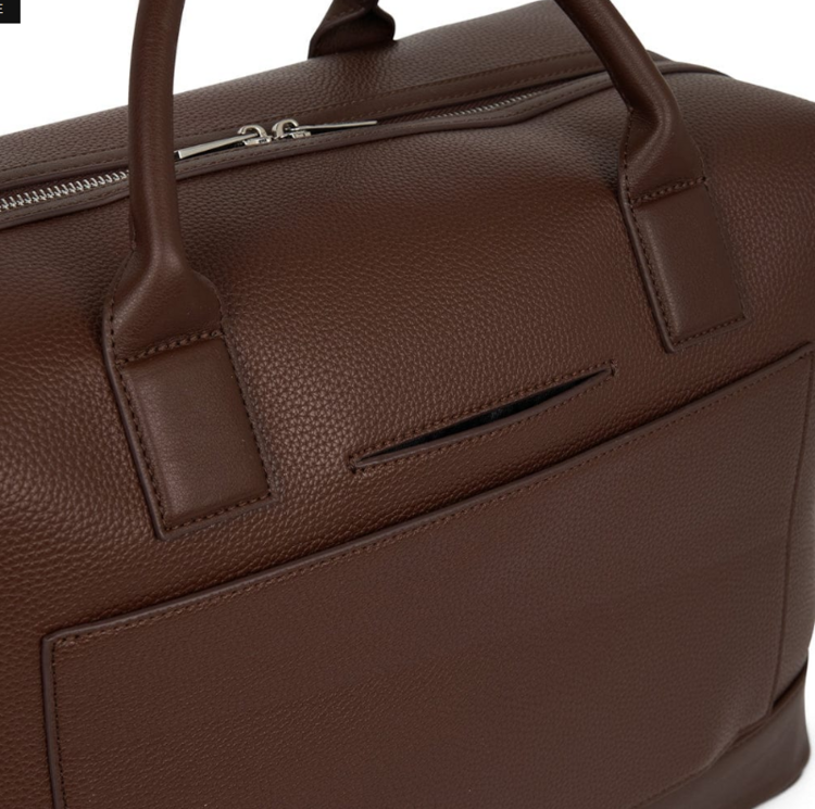 LAMBERT | Le Mae - Petit sac de voyage en cuir vegan - Chocolate