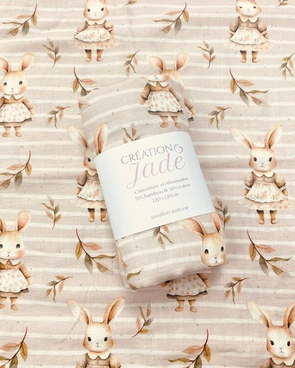 CRÉATION JADE | Mousseline de Bambou & Coton - Madame lapin