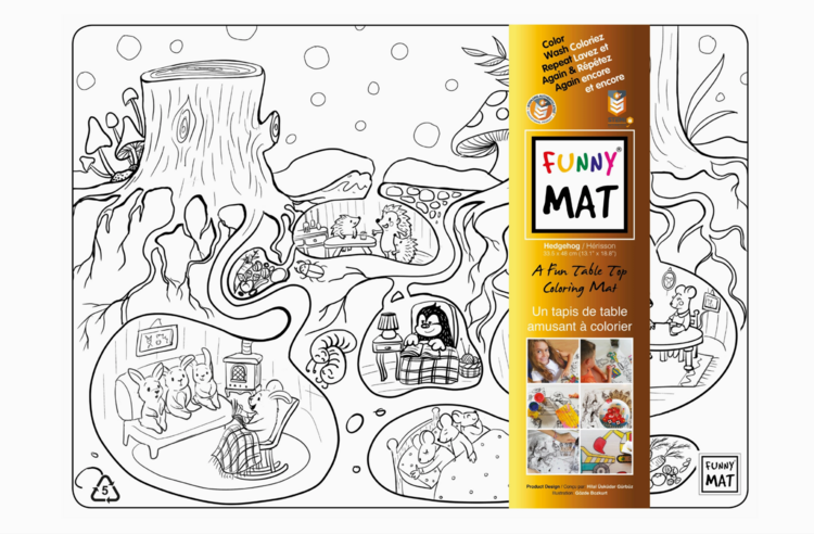 FUNNY MAT | Tapis à Colorier de Table - Hérisson