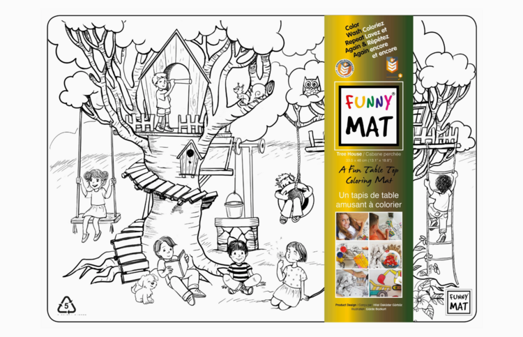 FUNNY MAT | Tapis à Colorier de Table - Cabane dans les arbres