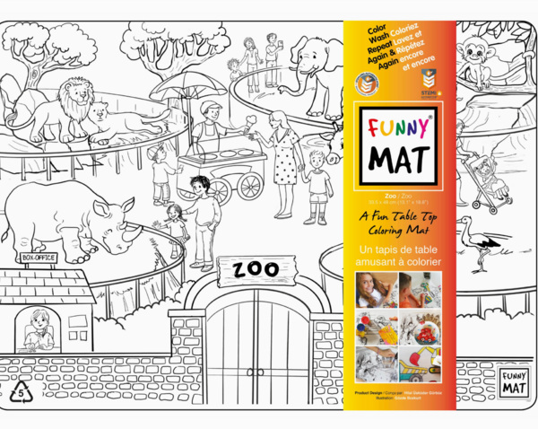 FUNNY MAT | Tapis à Colorier de Table - Zoo