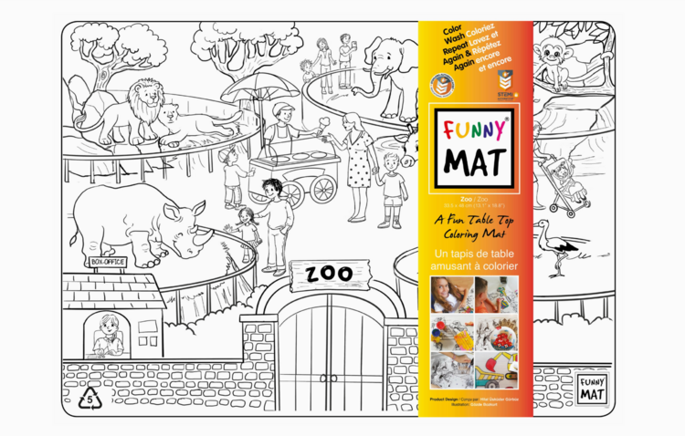 FUNNY MAT | Tapis à Colorier de Table - Zoo