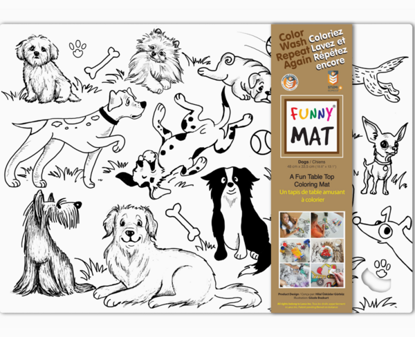 FUNNY MAT | Tapis à Colorier de Table - Chiens