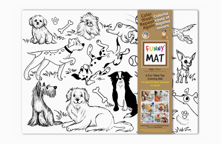 FUNNY MAT | Tapis à Colorier de Table - Chiens